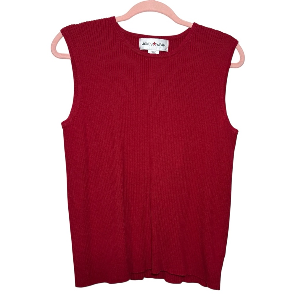 Vintage Jones Wear Red Sweater Vest XL 100% Cotton